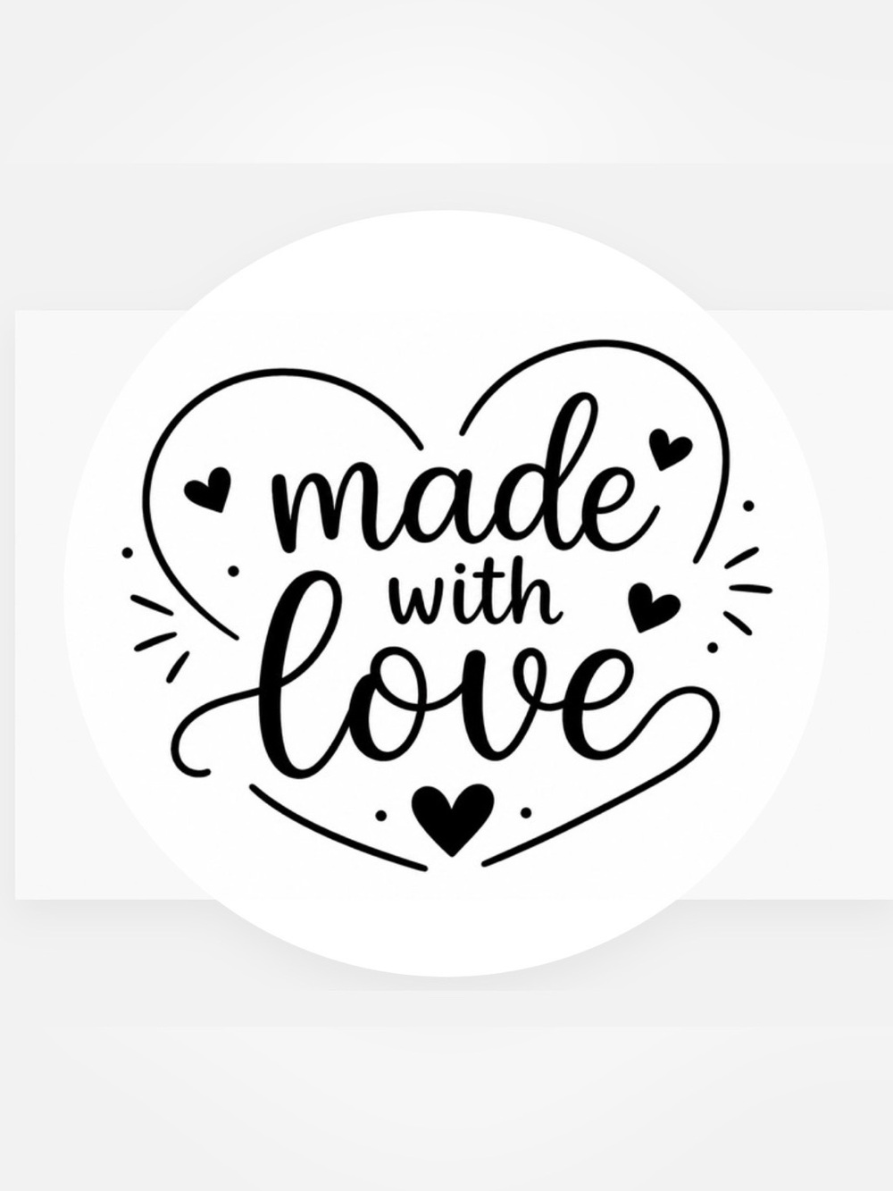 Handmade 50count “Made With Love” Stickers